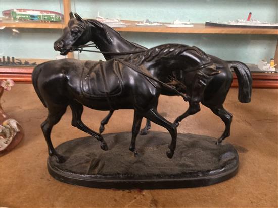 Group of Spelter horses